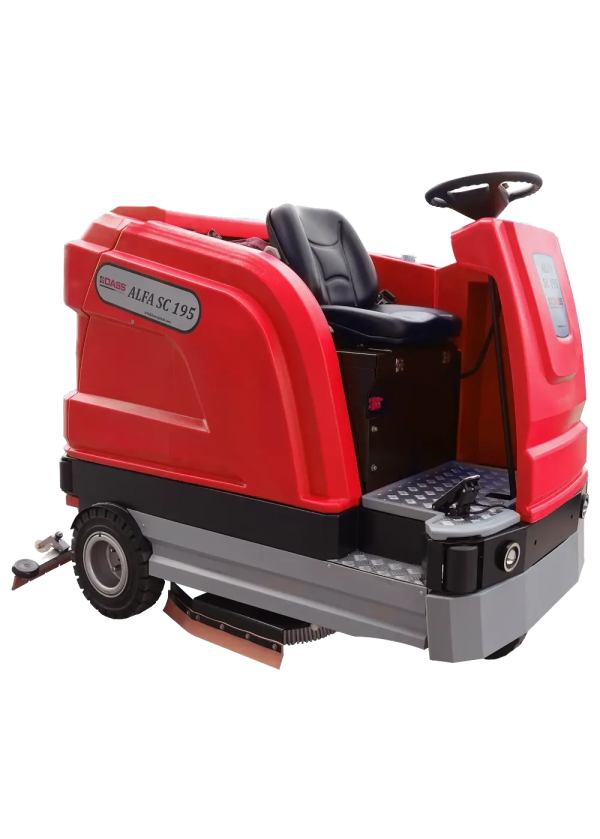 DASS ALFA SC195 YÜKSEK KAPASİTELİ AKÜLÜ VE BİNİCİLİ AĞIR HİZMET ZEMİN TEMİZLEME OTOMATI
