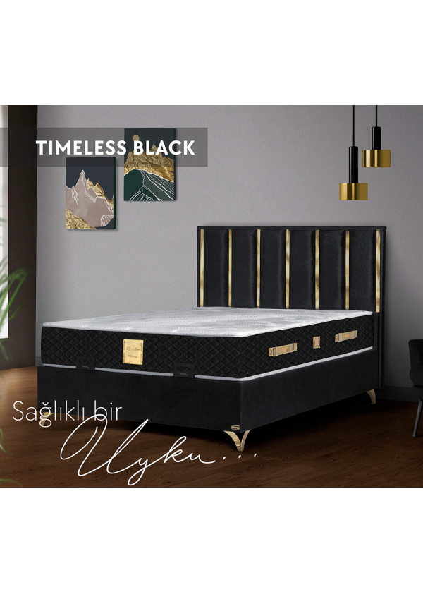 Timeless Black Yatak Baza Set