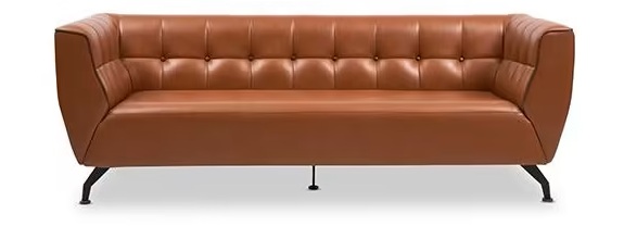 Heron Kahverengi Suni Deri Üçlü Koltuk