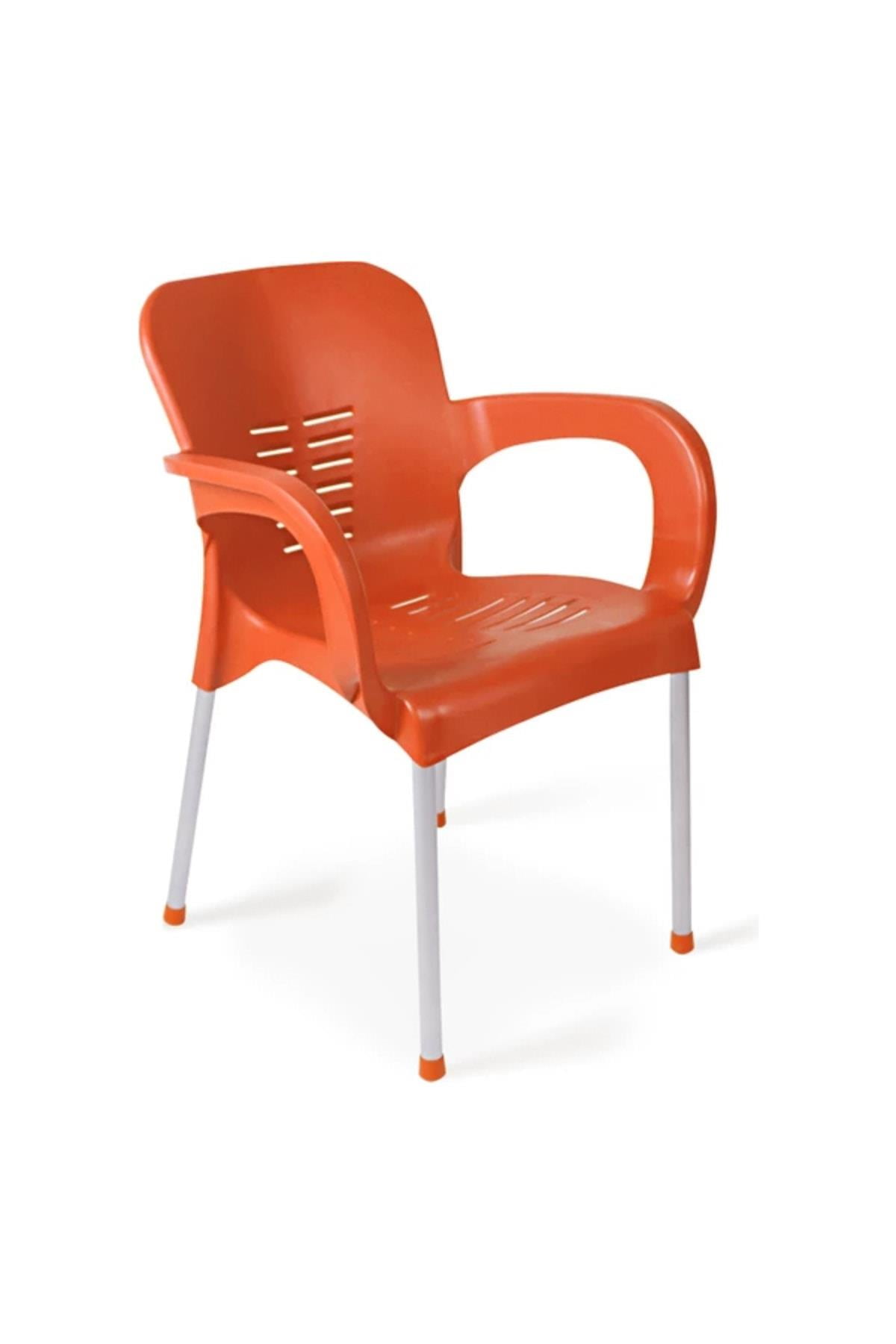 Eyfel Demir Ayaklı Plastik Bahçe ve Balkon Sandalyesi